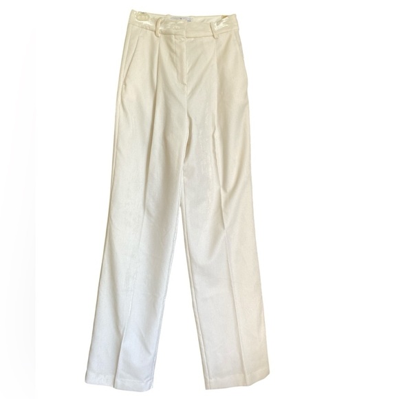 Ermanno Scervino Winter White Silk Blend Velvet Pants IT40 - Picture 1 of 7